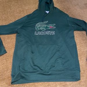 Lacoste Mens Green Pull-Over Hoodie XL